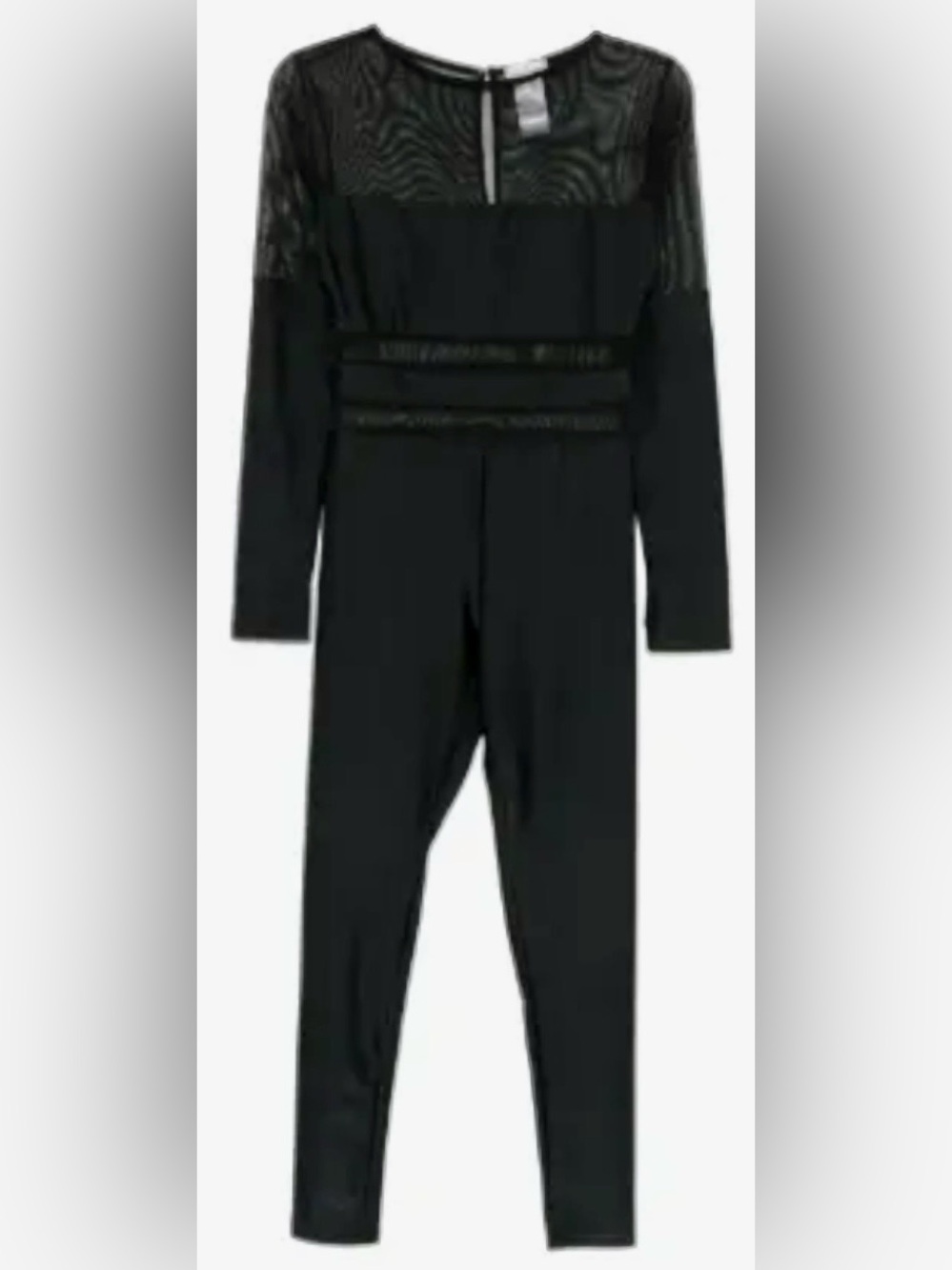 Black Mesh Accent Women's Jumpsuit - Size 2X - Like New!